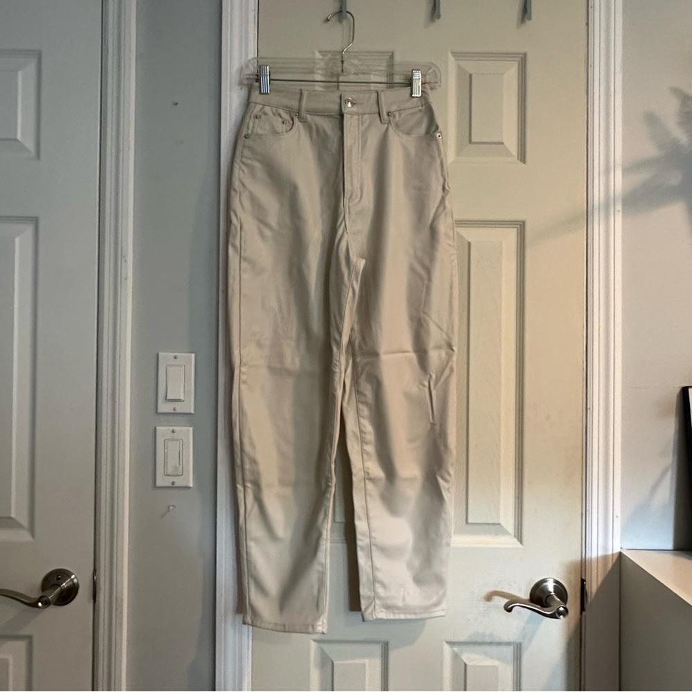 H&M Khaki Leather Pants
